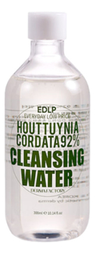 Derma Factory Очищающая вода для лица с экстрактом цветка хауттюйнии Houttuynia Cordata 92% Cleansing Water, 300 мл