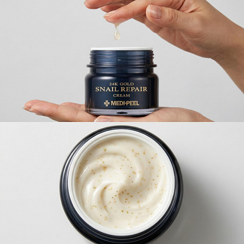 MEDI-PEEL Премиум-крем с пептидами, золотом и муцином улитки 24K Gold Snail Repair Cream, 50 г