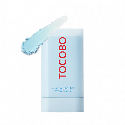 Tocobo Крем-стик для лица себорегулирующий солнцезащитный - Cotton soft sun stick SPF50+ PA++++, 19 г физ/хим
