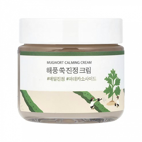 ROUND LAB Лёгкий успокаивающий крем с полынью Mugwort Calming Cream, 80 мл