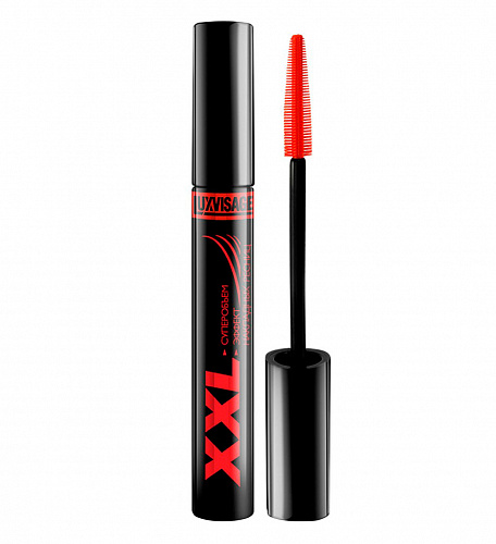 LUXVISAGE Тушь для ресниц XXL СУПЕРОБЪЕМ эффект НАКЛАДНЫХ РЕСНИЦ, 8 гр черная
