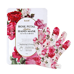 KOELF Маски-перчатки для рук РОЗА Rose Petal Satin Hand Mask, 16 гр