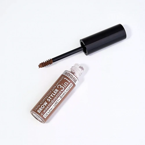 LUXVISAGE Гель-корректор для бровей с микрофиброй "Brow styler"3in1, 6г (1 Латте)