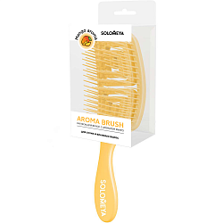 SOLOMEYA Расческа для сухих и влажных волос АРОМАТ МАНГО Solomeya Wet Detangler Brush Rectangular Mango, 1 шт.