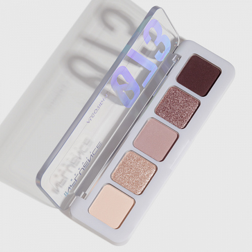 Influence Палетка теней мини 5-ти цветные Color algorithm Eyeshadow mini-palette (01 бежевый, золотой, бежевый, бронзовый, коричневый)