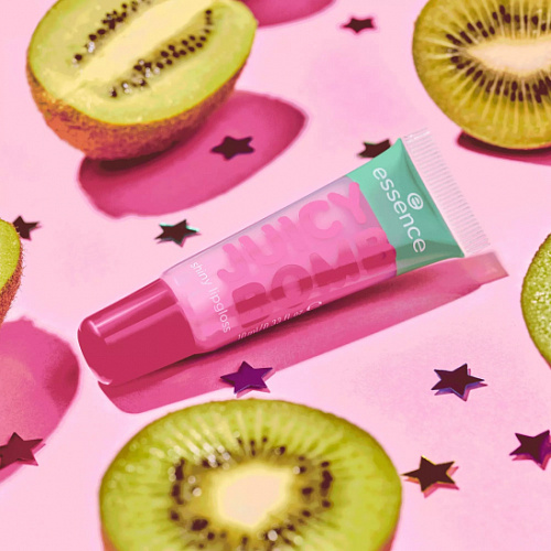 ESSENCE Блеск для губ Juicy Bomb Party shiny lipgloss, 10 мл (04 Kiwi Kisses)