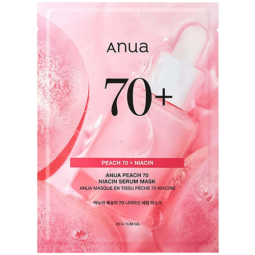 ANUA Тканевая маска с персиком для сияния кожи Peach 70% Niacin Serum Mask, 25 г