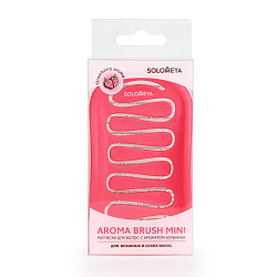 SOLOMEYA Расческа для сухих и влажных волос АРОМАТ КЛУБНИКИ МИНИ Solomeya Aroma Brush for Wet&Dry Hair Strawberry Mini, 1 шт