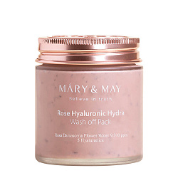 Mary&May Глиняная маска для глубокого увлажнения роза и гиалуроновая кислота Rose Hyaluronic Hydra Clow Wash off Pack 125 г oldsale40%
