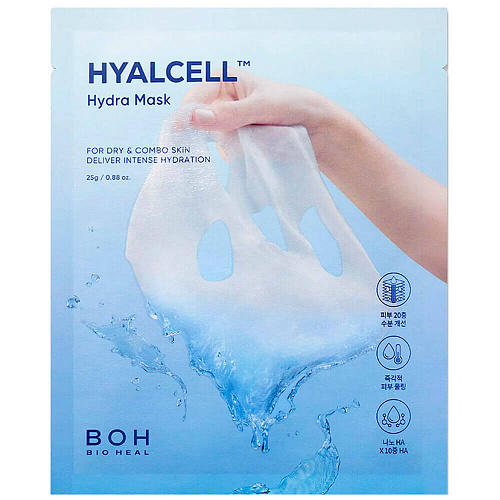 BIOHEAL BOH Интенсивно увлажняющая тканевая маска Hyacell Hydra Mask, 25 г