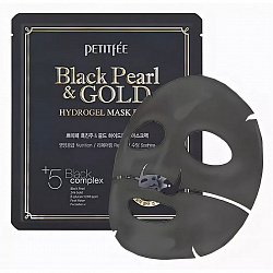 PETITFEE Гидрогелевая маска для лица ЖЕМЧУГ/ЗОЛОТО Black Pearl & Gold Hydrogel Mask Pack