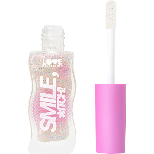 Love Generation Блеск для губ Lipgloss Smile, *itch! (01 her lips - прозрачный с мерцающими блестками)