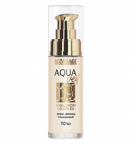 LUXVISAGE Крем-флюид тональный AQUA veil HYALURON COMPLEX, 30 гр (110 fair)