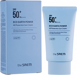 THE SAEM  Солнцезащитный крем SPF50+ PA++++ Eco Earth Power All Protection Sun Cream физ sale50%