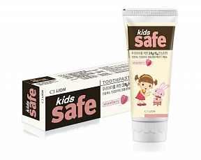 LION Детская зубная паста со вкусом клубники KIDS SAFE 90g