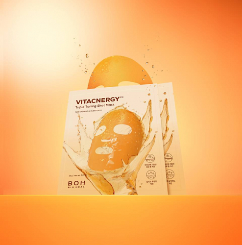 BIOHEAL BOH Тонизирующая тканевая маска с витамином Vitacnergy Triple Toning Shot Mask, 23 г