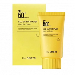 THE SAEM Легкий солнцезащитный крем Eco Earth Light Sun Cream SPF50+ PA++++ 50 g хим sale50%